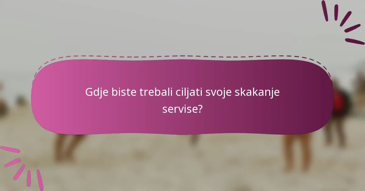 Gdje biste trebali ciljati svoje skakanje servise?