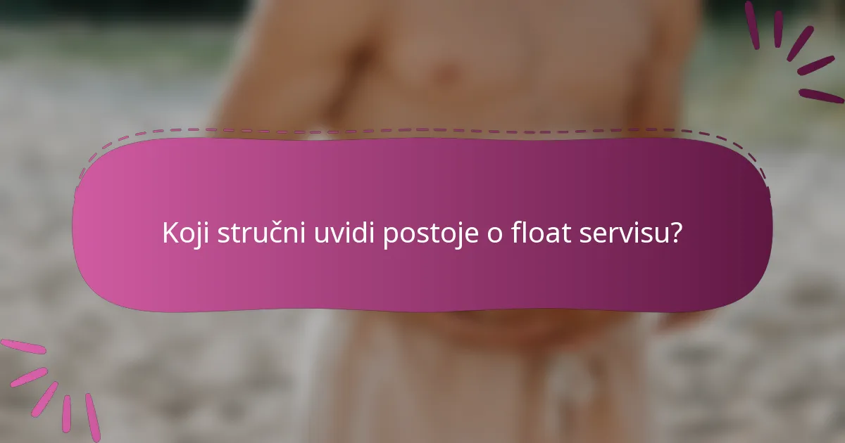Koji stručni uvidi postoje o float servisu?