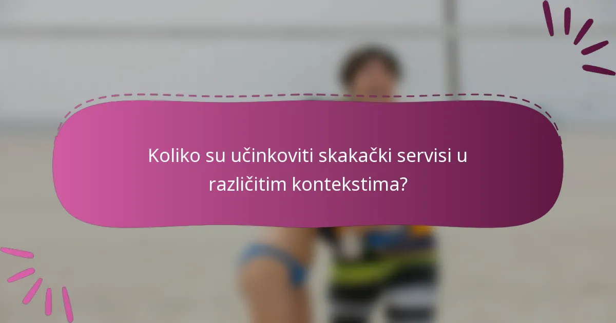 Koliko su učinkoviti skakački servisi u različitim kontekstima?